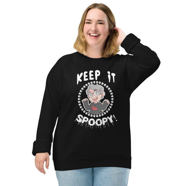 SPOOPY Unisex organic raglan sweatshirt