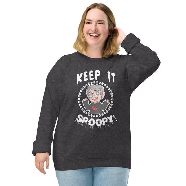 SPOOPY Unisex organic raglan sweatshirt