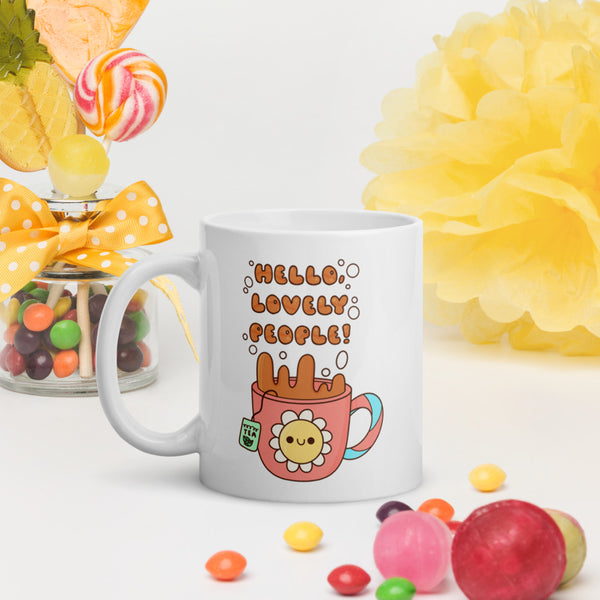 Hello Lovely People glossy mug