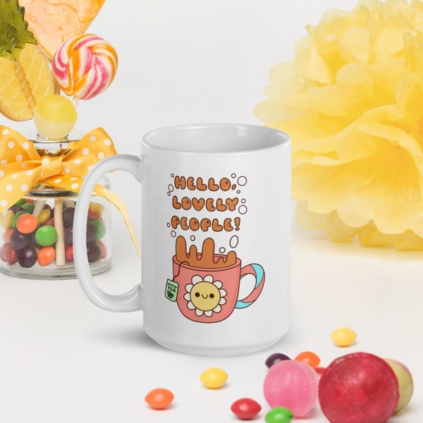 Hello Lovely People glossy mug